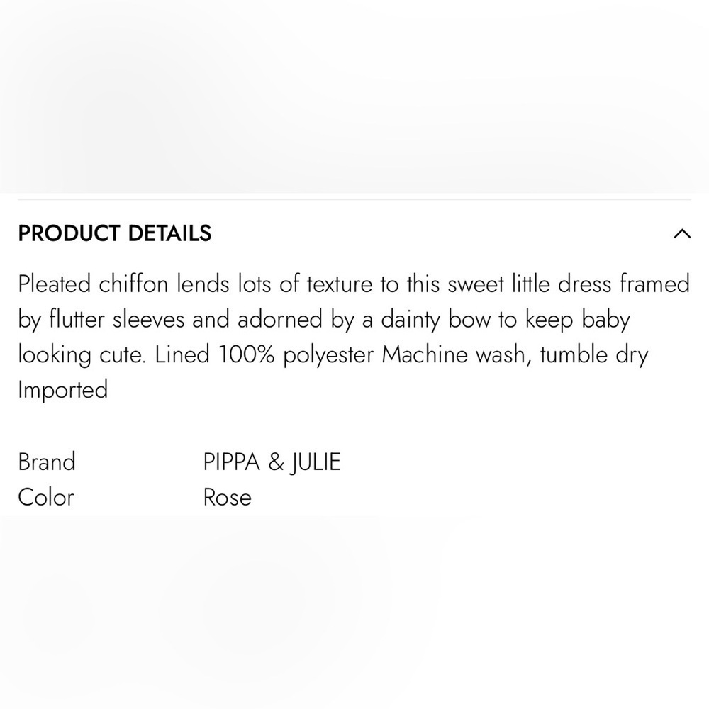 Pippa & Julie Flutter Sleeve Pleat Chiffon Toddler Girl Dress 18m Rose Summer - Picture 7 of 7